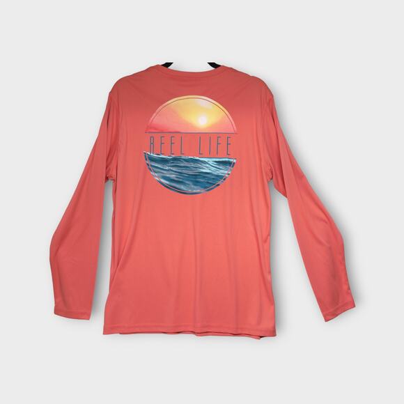 Men's Reel Life Coral Long Sleeve Fishing Shirt Size Medium - Picture 6 of 6
